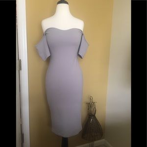 Gray Bardot Bodycon Dress
